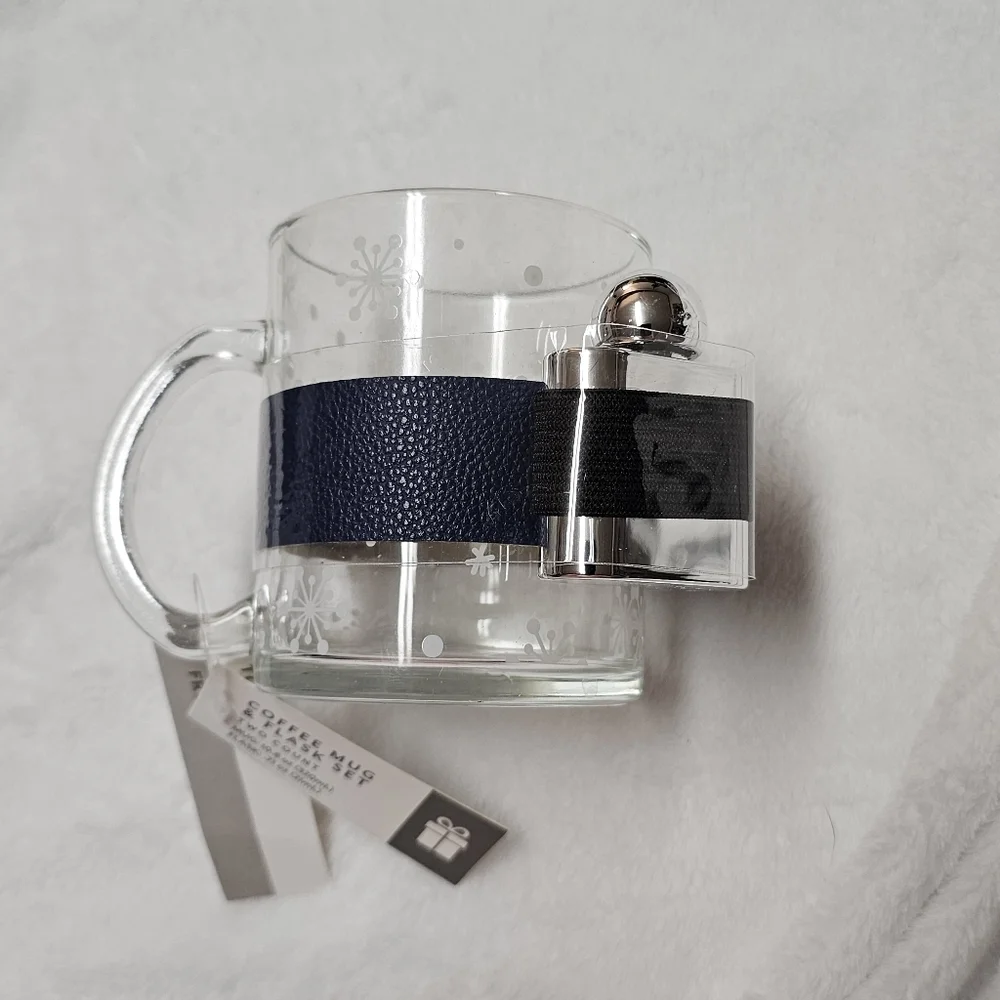 Glass Mug and Shot Glass Sized Flask Set